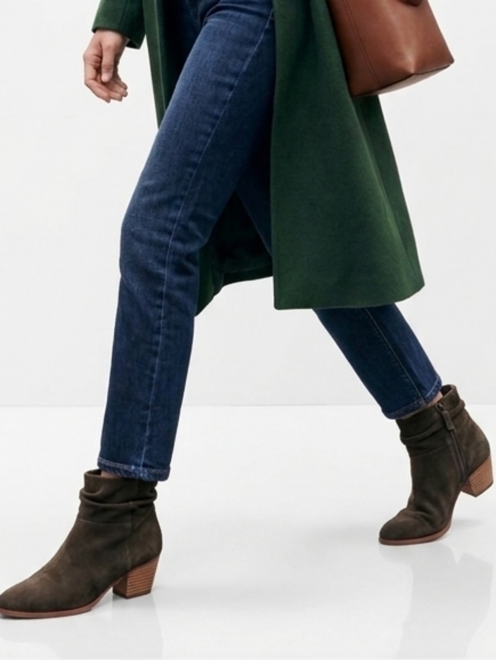 Violet & Red Women's Carolina Suede Scrunch Boot in Olive size 8.5